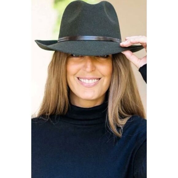 Travaux En Cours Fedora In Loden Woman Wool Hat NWOT Size 58 FRANCE main image 4